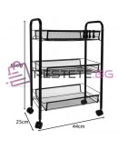 Метална кухненска етажерка 3 нива мобилна